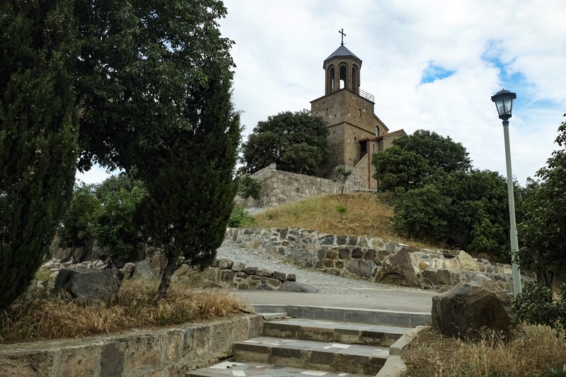 Church in Kojori — steps and trees