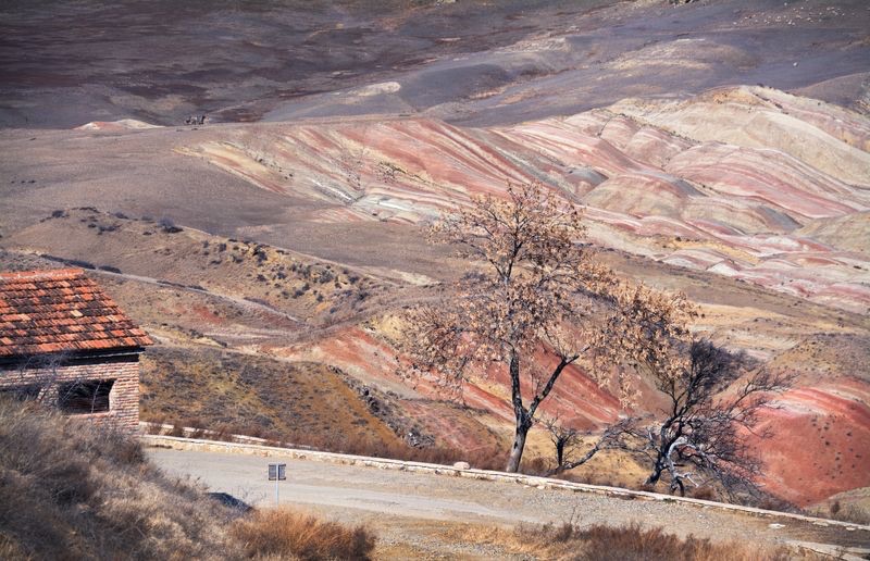 Rolling colourful hills surrounding the David Gareja monastery