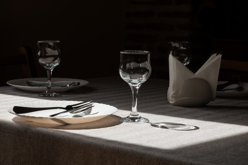 Table set for wine tasting