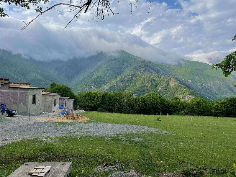 Mountain landscape with cottages near Borjomi